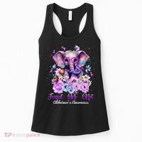 Elephant Flower Forget Me Not Alzheimers Awareness Month Women's Tank Top thumb 0
