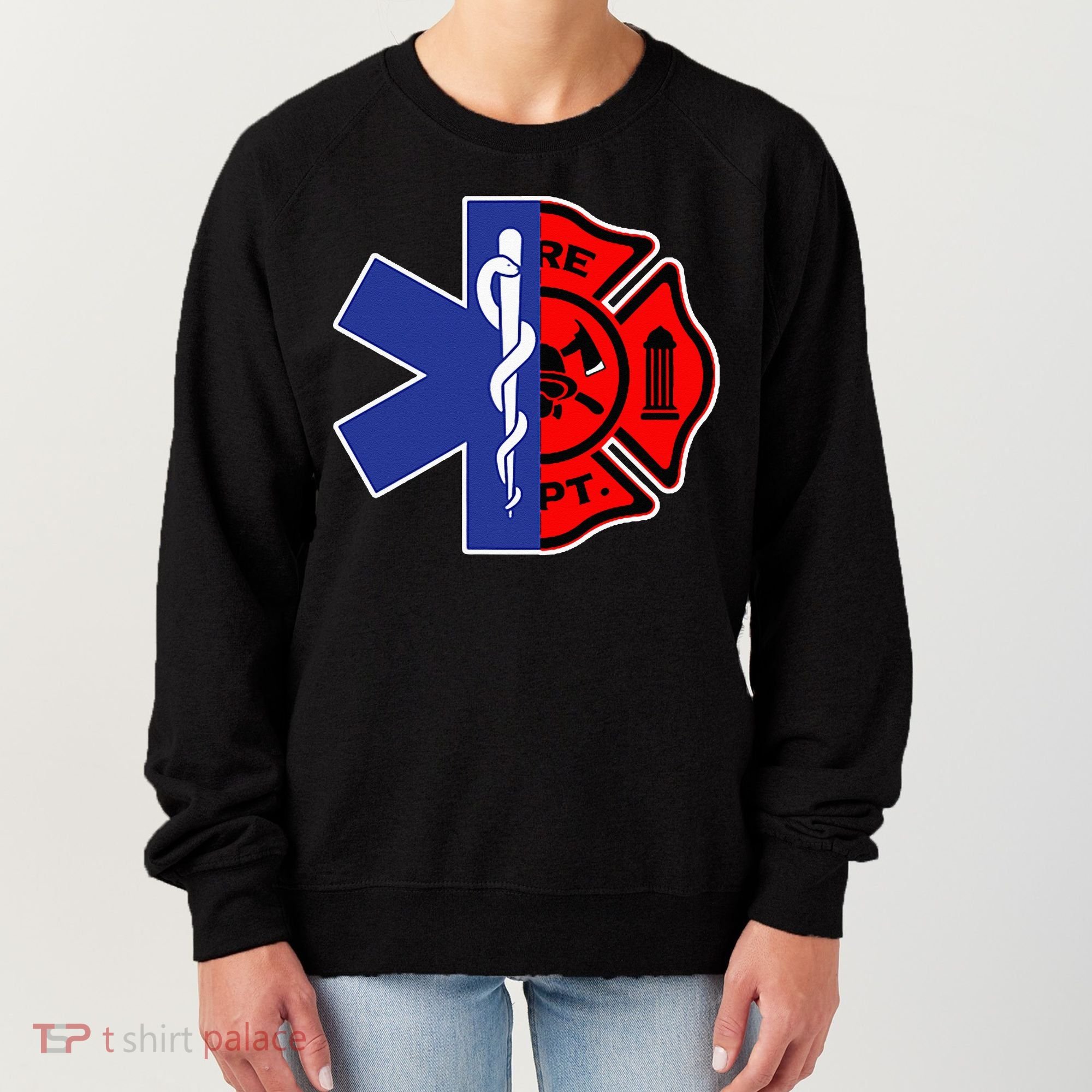 EMT Firefighter Firefighter Two Sided EMS Gift Women's Sweatshirt
