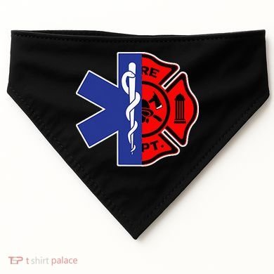 EMT Firefighter Firefighter Two Sided EMS Gift USA-Made Doggie Bandana