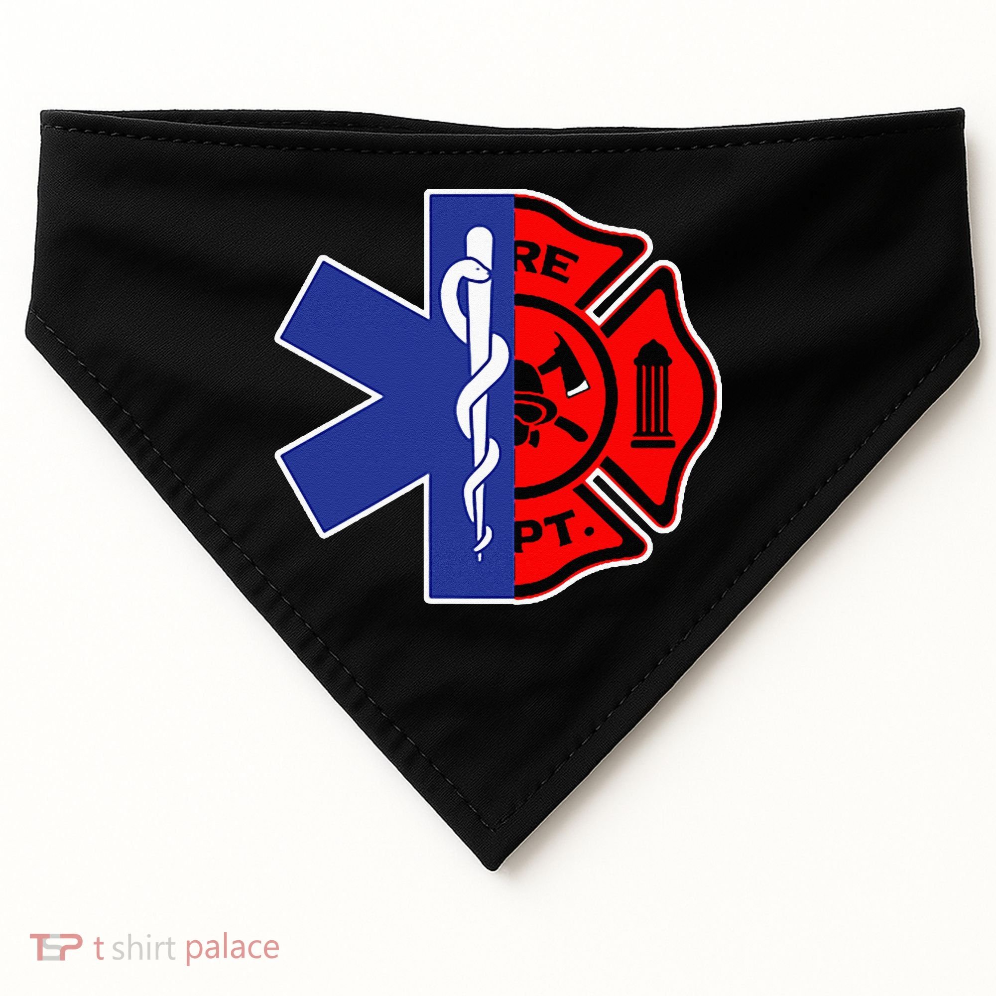 EMT Firefighter Firefighter Two Sided EMS Gift USA-Made Doggie Bandana