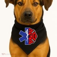 EMT Firefighter Firefighter Two Sided EMS Gift USA-Made Doggie Bandana thumb 1