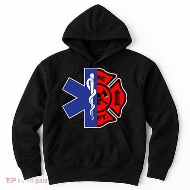 EMT Firefighter Firefighter Two Sided EMS Gift Hoodie