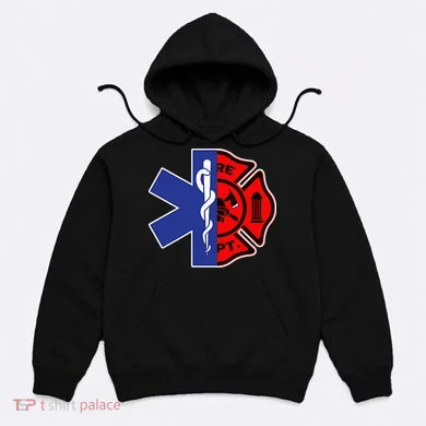 EMT Firefighter Firefighter Two Sided EMS Gift Hoodie