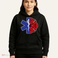 EMT Firefighter Firefighter Two Sided EMS Gift Hoodie thumb 5