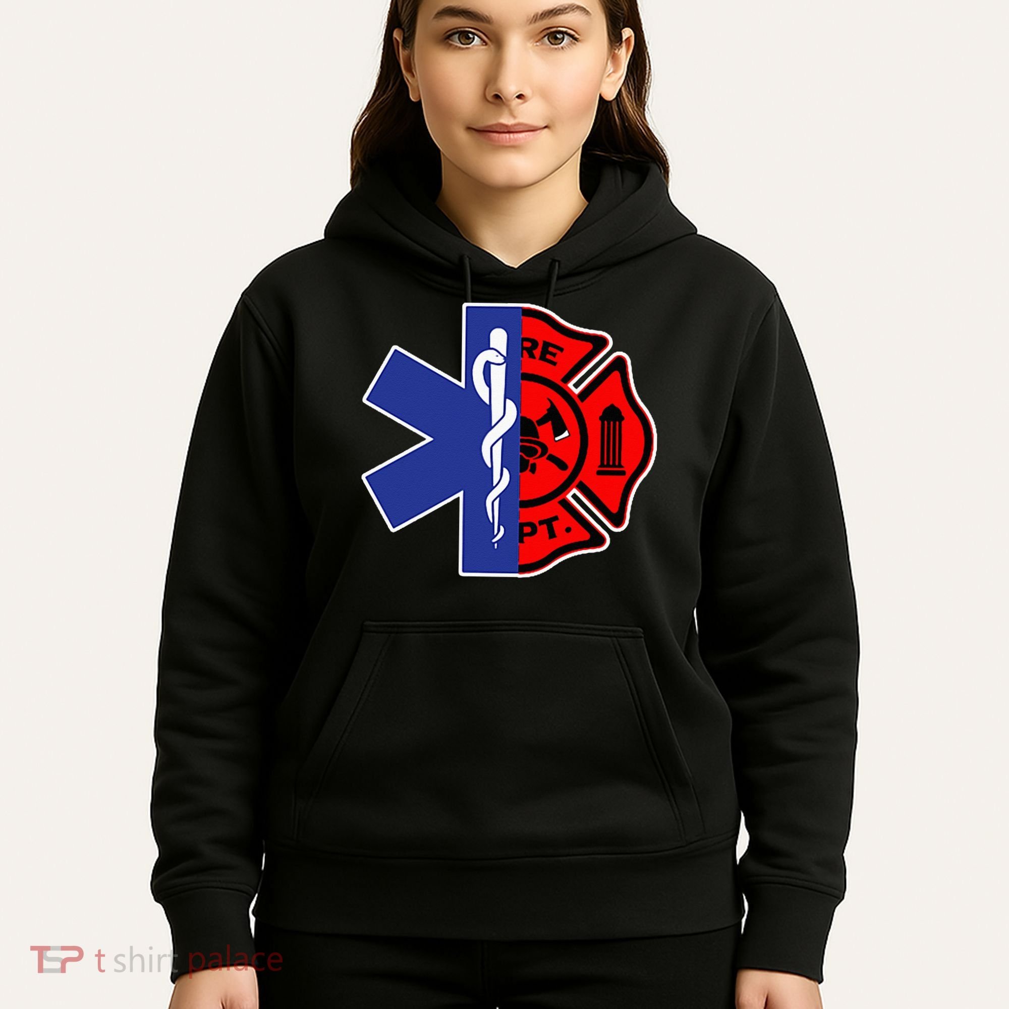 EMT Firefighter Firefighter Two Sided EMS Gift Hoodie