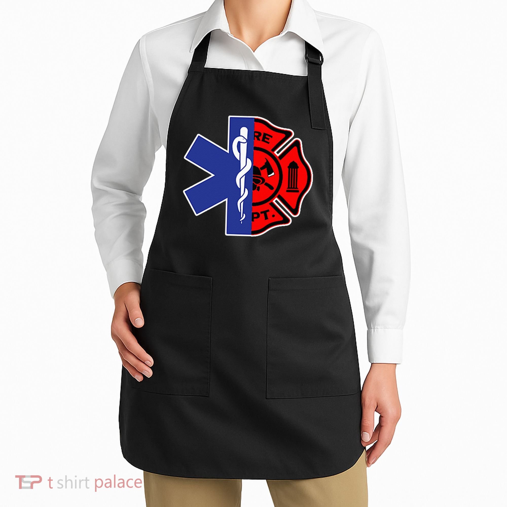 EMT Firefighter Firefighter Two Sided EMS Gift Apron