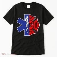EMT Firefighter Firefighter Two Sided EMS Gift Tall T-Shirt thumb 0