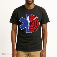 EMT Firefighter Firefighter Two Sided EMS Gift Tall T-Shirt thumb 2