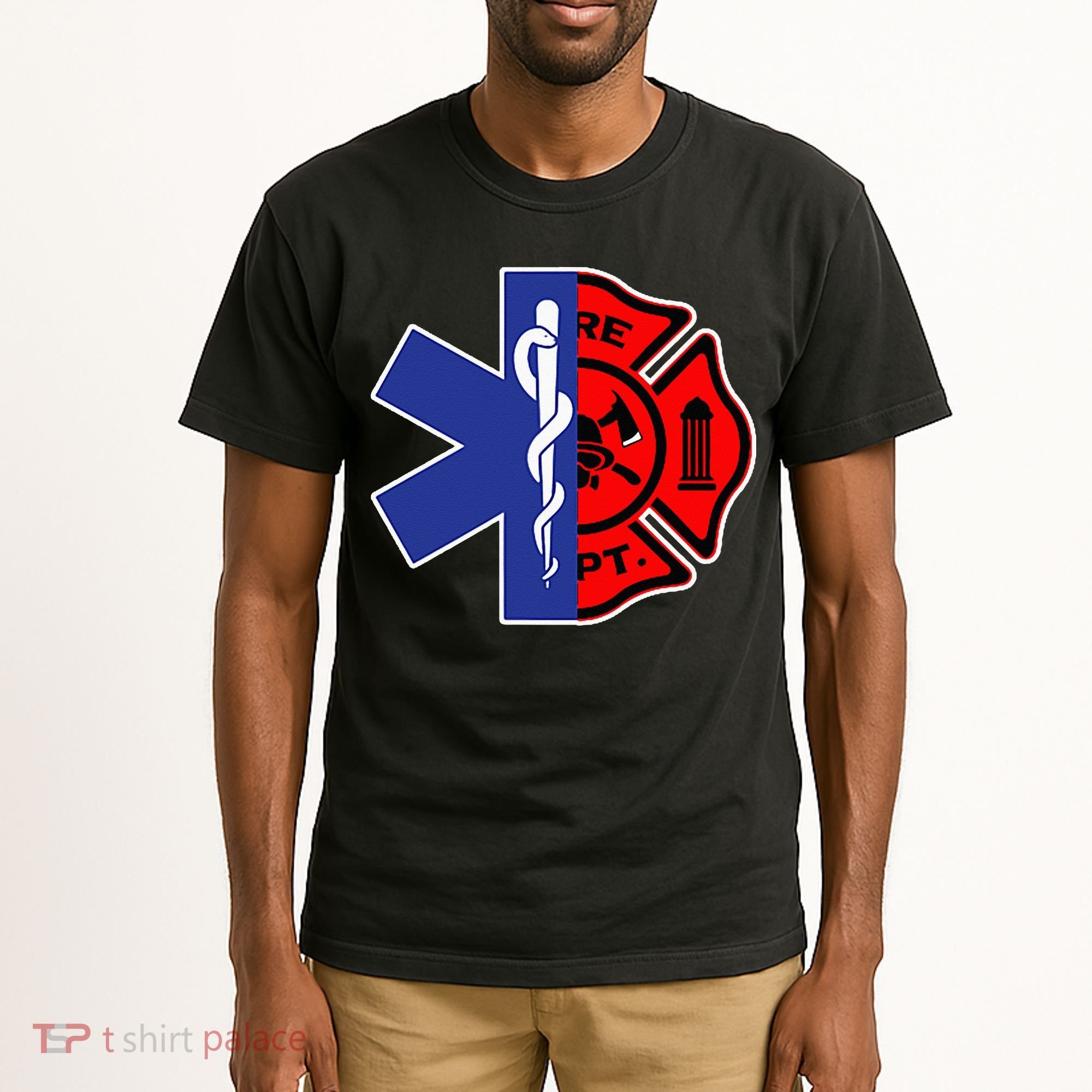 EMT Firefighter Firefighter Two Sided EMS Gift Tall T-Shirt