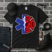 EMT Firefighter Firefighter Two Sided EMS Gift Tall T-Shirt thumb 3