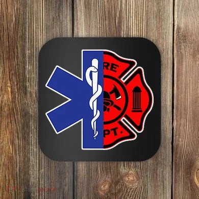 EMT Firefighter Firefighter Two Sided EMS Gift Coaster