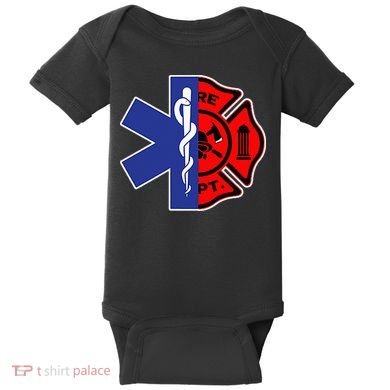 EMT Firefighter Firefighter Two Sided EMS Gift Baby Bodysuit