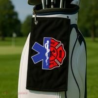EMT Firefighter Firefighter Two Sided EMS Gift Golf Towel thumb 2