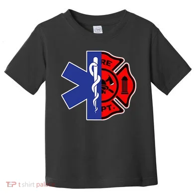 EMT Firefighter Firefighter Two Sided EMS Gift Toddler T-Shirt