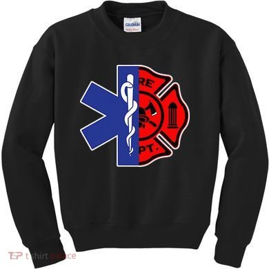 EMT Firefighter Firefighter Two Sided EMS Gift Kids Sweatshirt