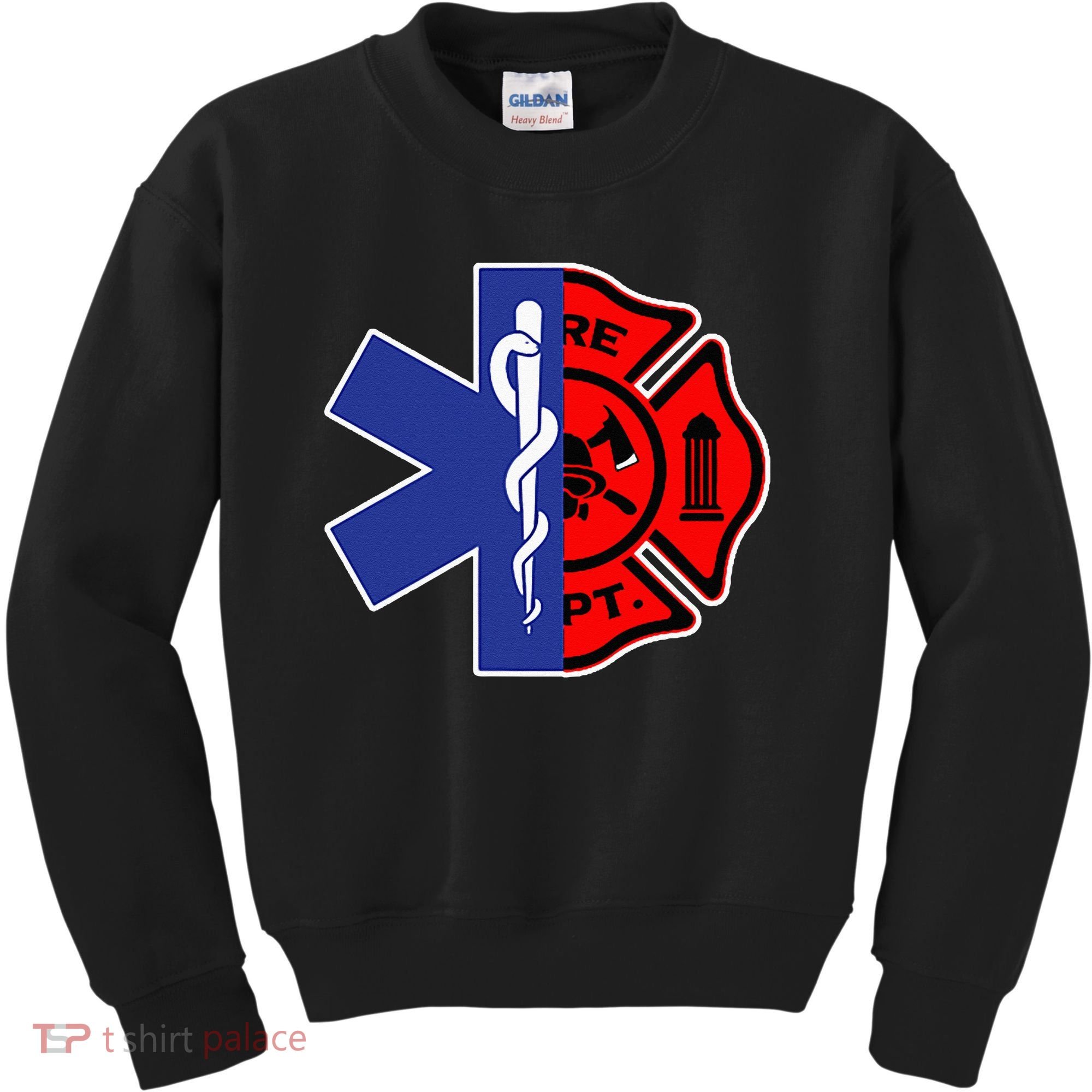 EMT Firefighter Firefighter Two Sided EMS Gift Kids Sweatshirt