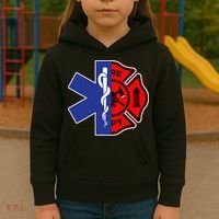 EMT Firefighter Firefighter Two Sided EMS Gift Kids Hoodie thumb 3
