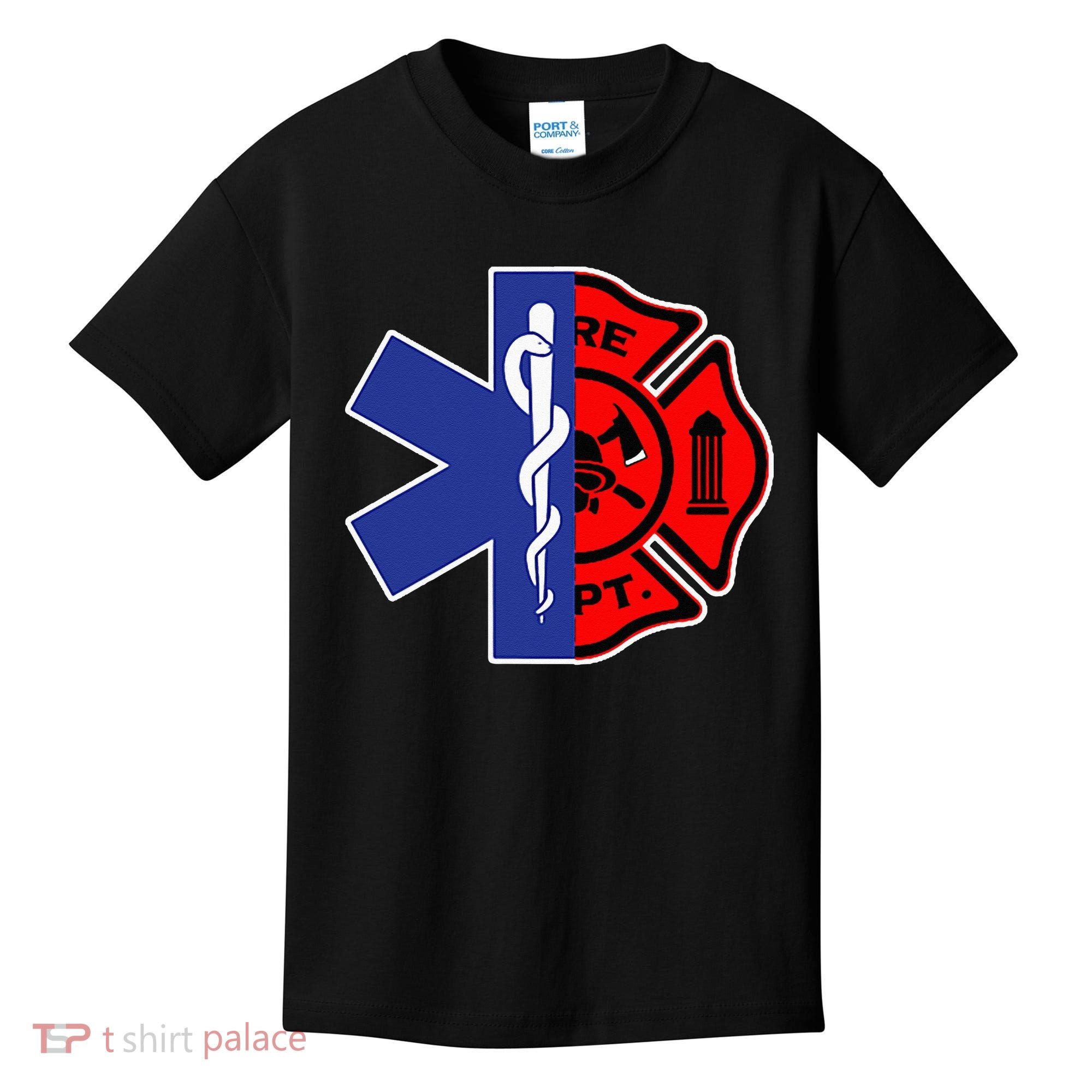 EMT Firefighter Firefighter Two Sided EMS Gift Kids T-Shirt