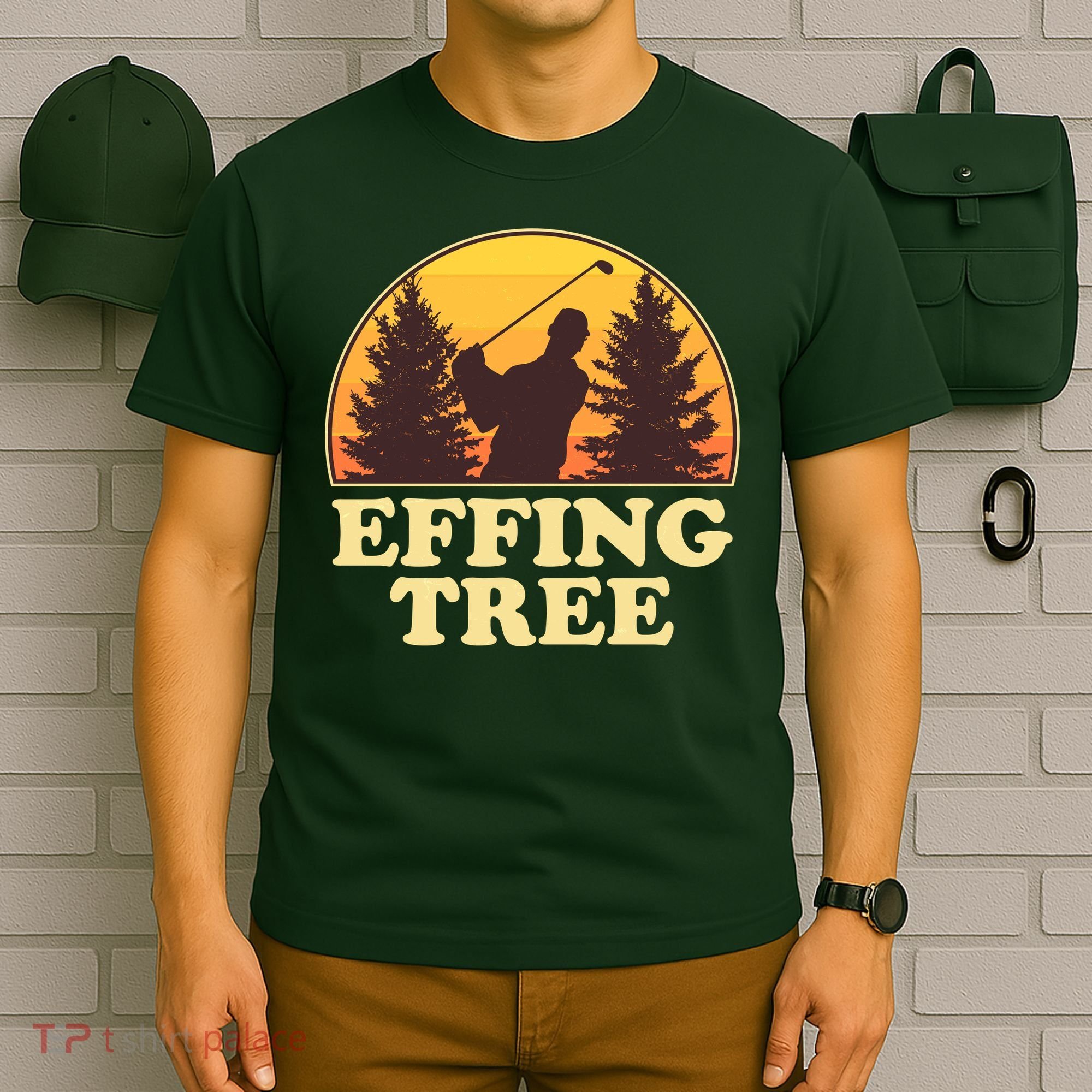 Effing Tree Funny Vintage Golfing T-Shirt