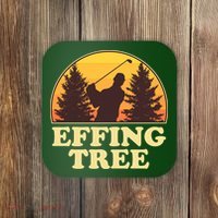 Effing Tree Funny Vintage Golfing Coaster thumb 0
