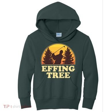 Effing Tree Funny Vintage Golfing Kids Hoodie