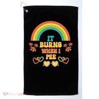 Embarrassing Funny gift Inappropriate Burns When Pee Adult Humor Gift Golf Towel thumb 0