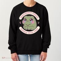 Emotionally Fragile Handle With Care Cute Crying Frog Women's Sweatshirt thumb 0