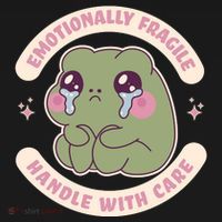 Emotionally Fragile Handle With Care Cute Crying Frog Apron thumb 3