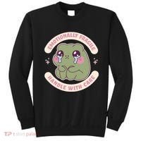 Emotionally Fragile Handle With Care Cute Crying Frog Sweatshirt thumb 0