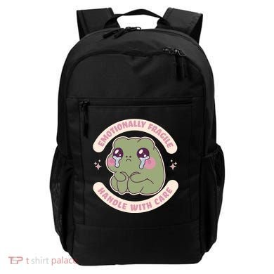 Emotionally Fragile Handle With Care Cute Crying Frog Backpack