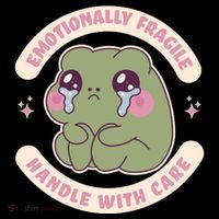 Emotionally Fragile Handle With Care Cute Crying Frog Women's Hoodie thumb 2