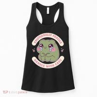 Emotionally Fragile Handle With Care Cute Crying Frog Women's Tank Top thumb 0