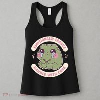 Emotionally Fragile Handle With Care Cute Crying Frog Women's Tank Top thumb 3