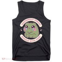 Emotionally Fragile Handle With Care Cute Crying Frog Tank Top thumb 0
