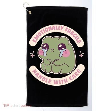 Emotionally Fragile Handle With Care Cute Crying Frog Golf Towel