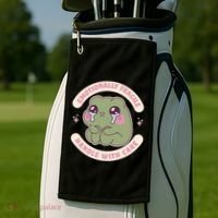 Emotionally Fragile Handle With Care Cute Crying Frog Golf Towel thumb 2