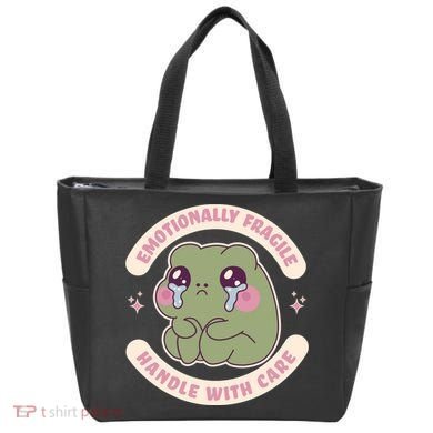Emotionally Fragile Handle With Care Cute Crying Frog Tote Bag