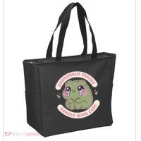 Emotionally Fragile Handle With Care Cute Crying Frog Tote Bag thumb 2
