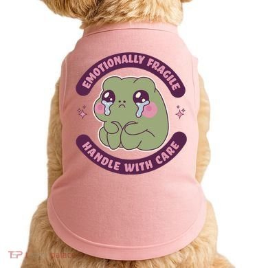 Emotionally Fragile Handle With Care Cute Crying Frog Doggie Tank