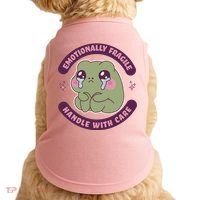 Emotionally Fragile Handle With Care Cute Crying Frog Doggie Tank thumb 0