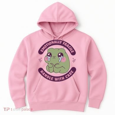 Emotionally Fragile Handle With Care Cute Crying Frog Hoodie
