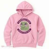 Emotionally Fragile Handle With Care Cute Crying Frog Hoodie thumb 0