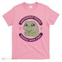 Emotionally Fragile Handle With Care Cute Crying Frog T-Shirt thumb 0