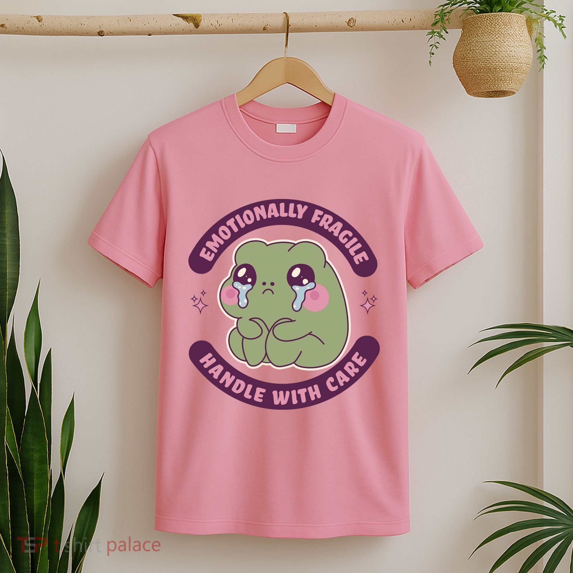 Emotionally Fragile Handle With Care Cute Crying Frog T-Shirt