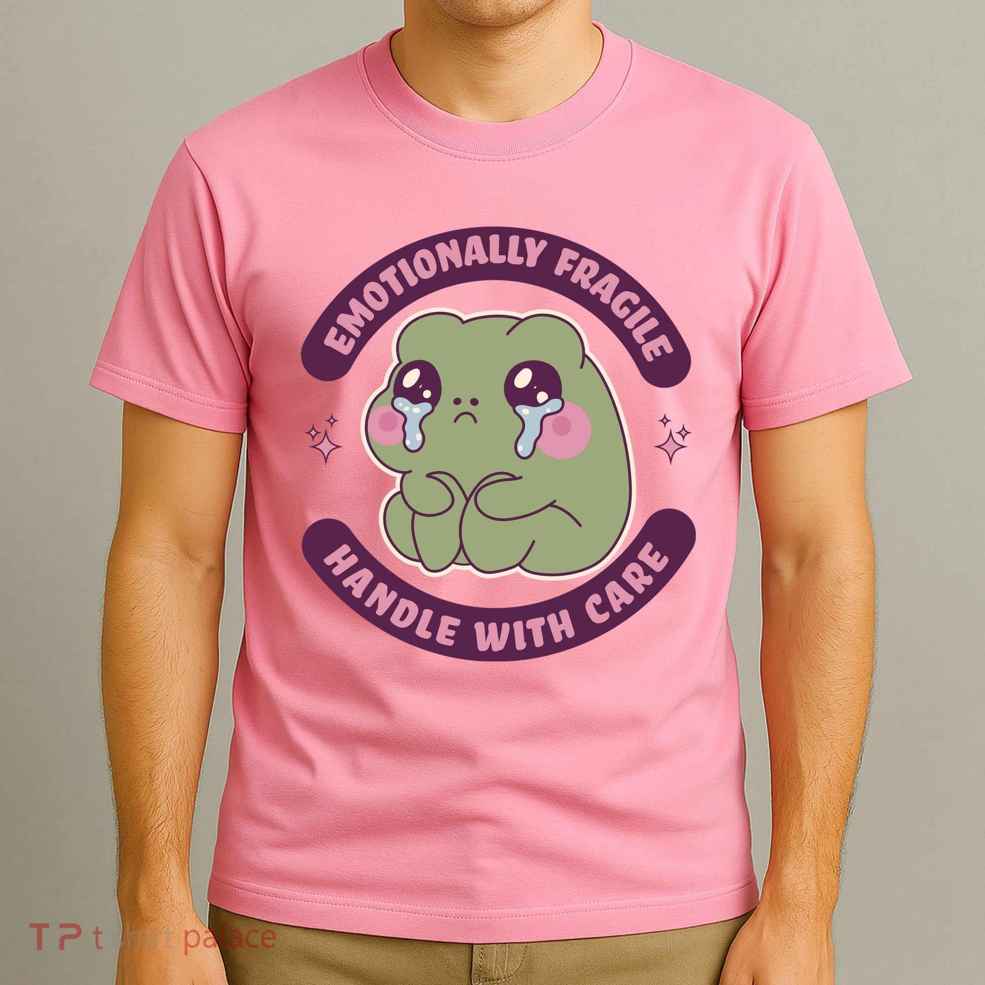Emotionally Fragile Handle With Care Cute Crying Frog T-Shirt