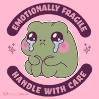 Emotionally Fragile Handle With Care Cute Crying Frog Coaster thumb 2