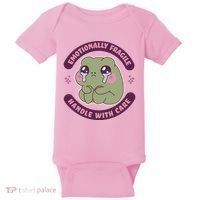 Emotionally Fragile Handle With Care Cute Crying Frog Baby Bodysuit thumb 0