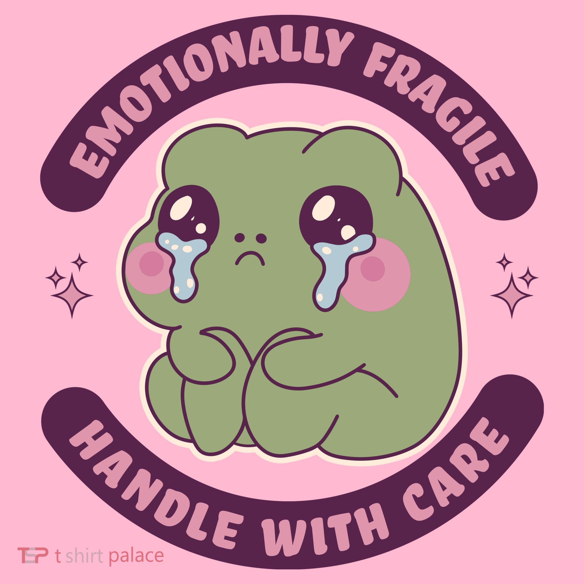 Emotionally Fragile Handle With Care Cute Crying Frog Baby Bodysuit