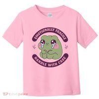 Emotionally Fragile Handle With Care Cute Crying Frog Toddler T-Shirt thumb 0