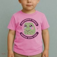 Emotionally Fragile Handle With Care Cute Crying Frog Toddler T-Shirt thumb 2
